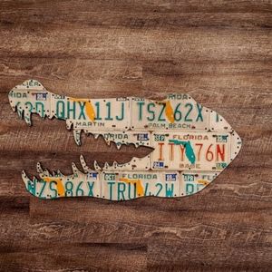 Custom Florida gator license plate wall art, indoor/outdoor